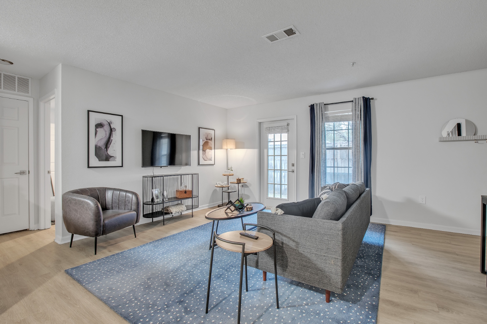 Living room with patio door